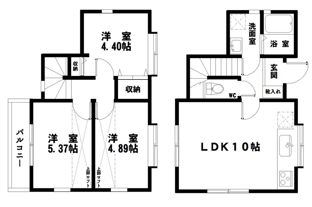 Floor plan. 24,800,000 yen, 3LDK, Land area 73.92 sq m , Building area 58.31 sq m