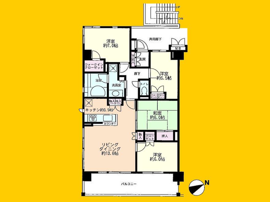 Floor plan. 4LDK, Price 24,800,000 yen, Occupied area 93.55 sq m , Balcony area 15.55 sq m