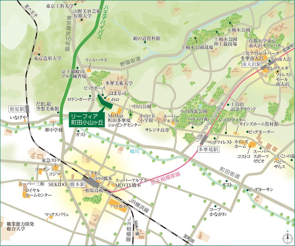 Local guide map.  [Local guide map] Immediately next door is the shopping center "MrMAX", There is also the familiar fashionable restaurants and bakery, It will be accompanied by a color to daily life.