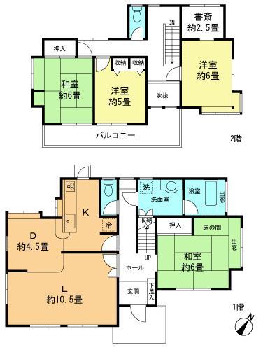 Floor plan. 39,980,000 yen, 4LDK + S (storeroom), Land area 227.61 sq m , Building area 113.19 sq m