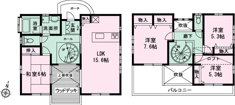 Floor plan. 39,800,000 yen, 4LDK, Land area 190.67 sq m , Building area 98.72 sq m