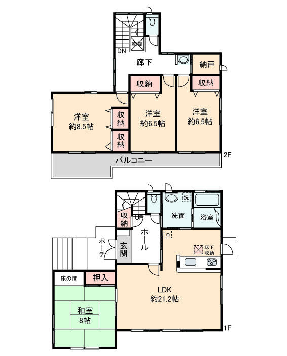 Floor plan. 36,800,000 yen, 4LDK + S (storeroom), Land area 179.71 sq m , Building area 138.53 sq m