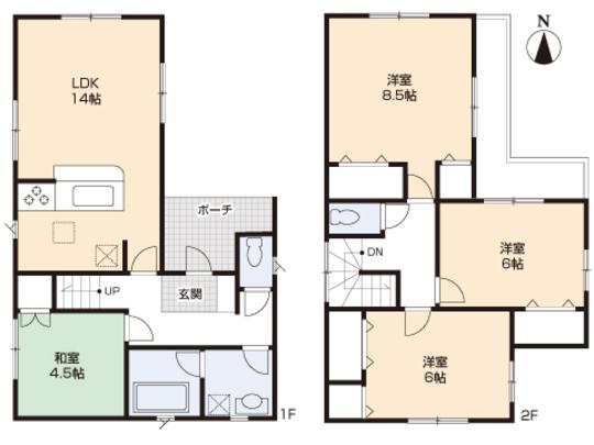 Floor plan. 33,800,000 yen, 4LDK, Land area 85.37 sq m , Building area 92.74 sq m floor plan