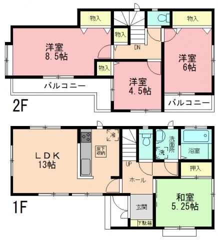 Floor plan. 39,800,000 yen, 4LDK, Land area 100.4 sq m , Building area 91.9 sq m