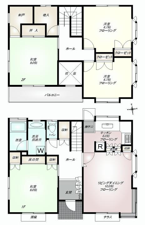 Floor plan. 29,800,000 yen, 4LDK + S (storeroom), Land area 205.69 sq m , Building area 114.27 sq m floor plan