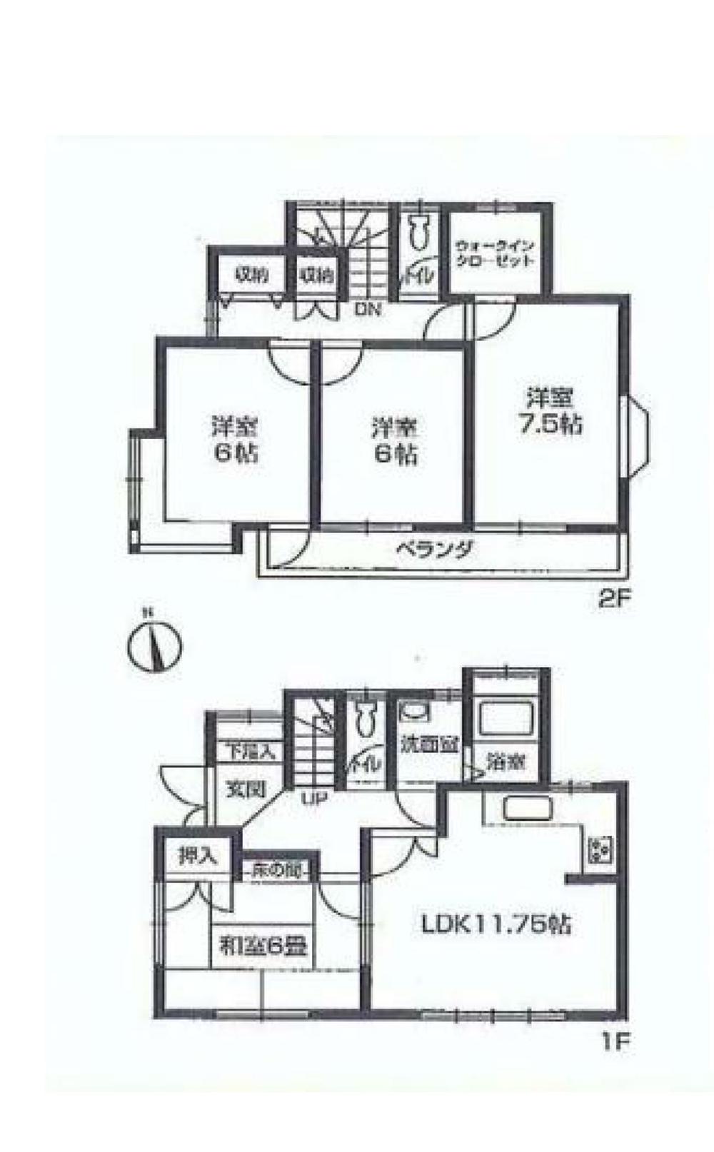 Floor plan. 21,800,000 yen, 4LDK, Land area 150.39 sq m , Building area 89.9 sq m