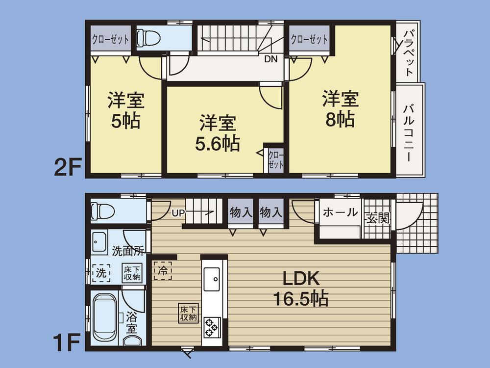 Floor plan. 33,500,000 yen, 3LDK, Land area 107.08 sq m , Building area 82.8 sq m