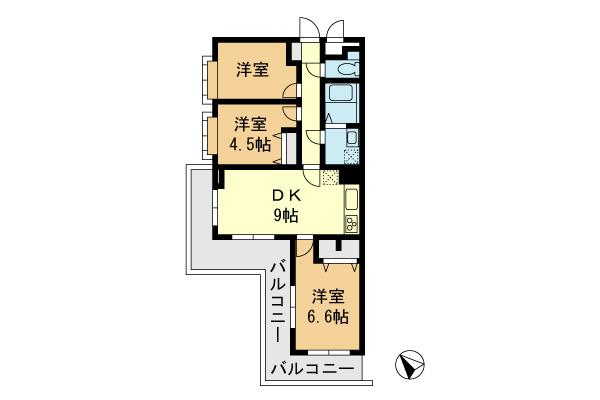 Floor plan. 3DK, Price 19,800,000 yen, Occupied area 58.02 sq m , Balcony area 16.04 sq m site (2013) Shooting