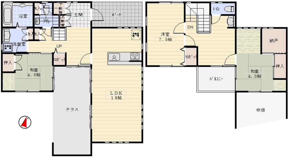 Floor plan. 37,200,000 yen, 3LDK + S (storeroom), Land area 172 sq m , Building area 128.44 sq m