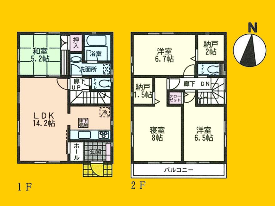 Floor plan. (3 Building), Price 30,800,000 yen, 4LDK, Land area 120.55 sq m , Building area 94.76 sq m
