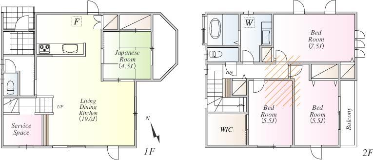 Floor plan. (1 Building), Price 44,800,000 yen, 4LDK+S, Land area 139.01 sq m , Building area 110.96 sq m