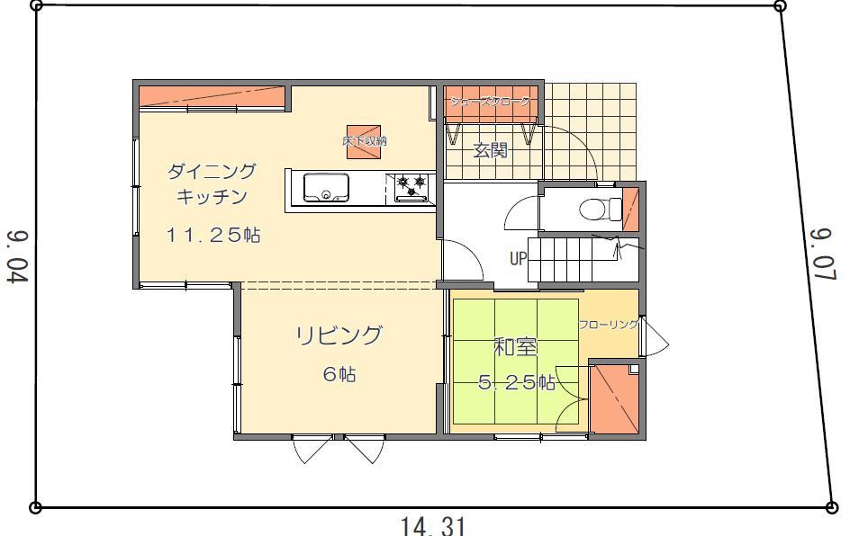 Floor plan. 58 million yen, 4LDK + S (storeroom), Land area 125 sq m , Building area 99.36 sq m