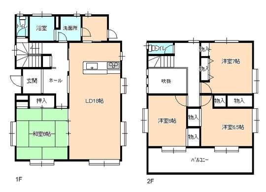 Floor plan. 56,800,000 yen, 4LDK, Land area 189.48 sq m , Building area 152.19 sq m