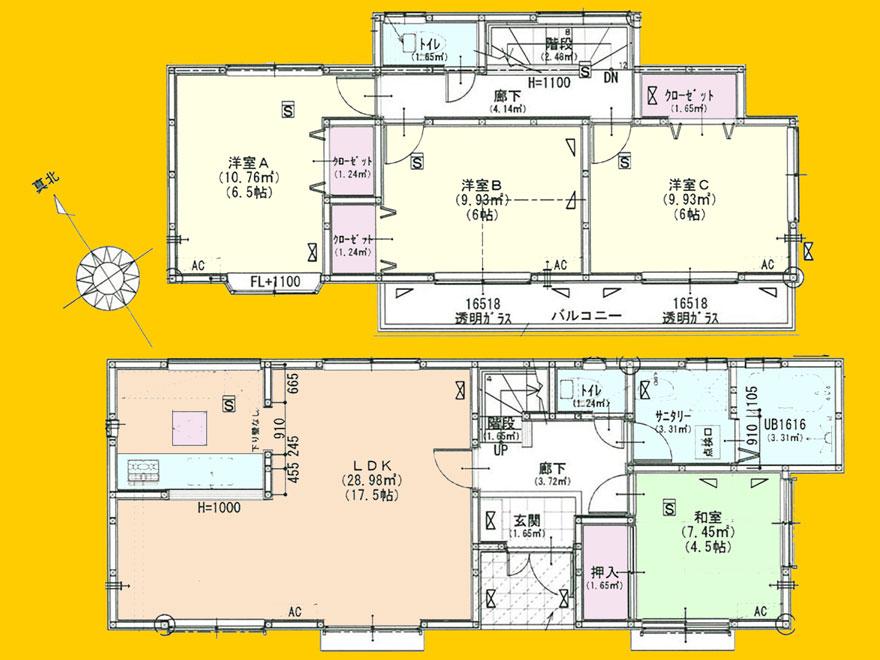 Floor plan. 36,800,000 yen, 4LDK, Land area 168.1 sq m , Building area 96.05 sq m