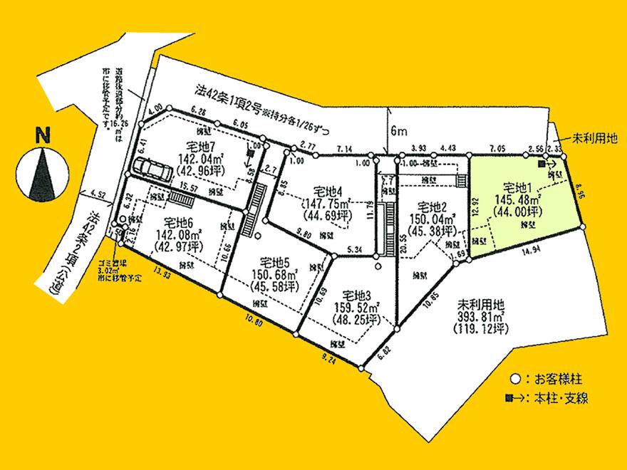 Compartment figure. Land price 24,800,000 yen, Land area 145.48 sq m