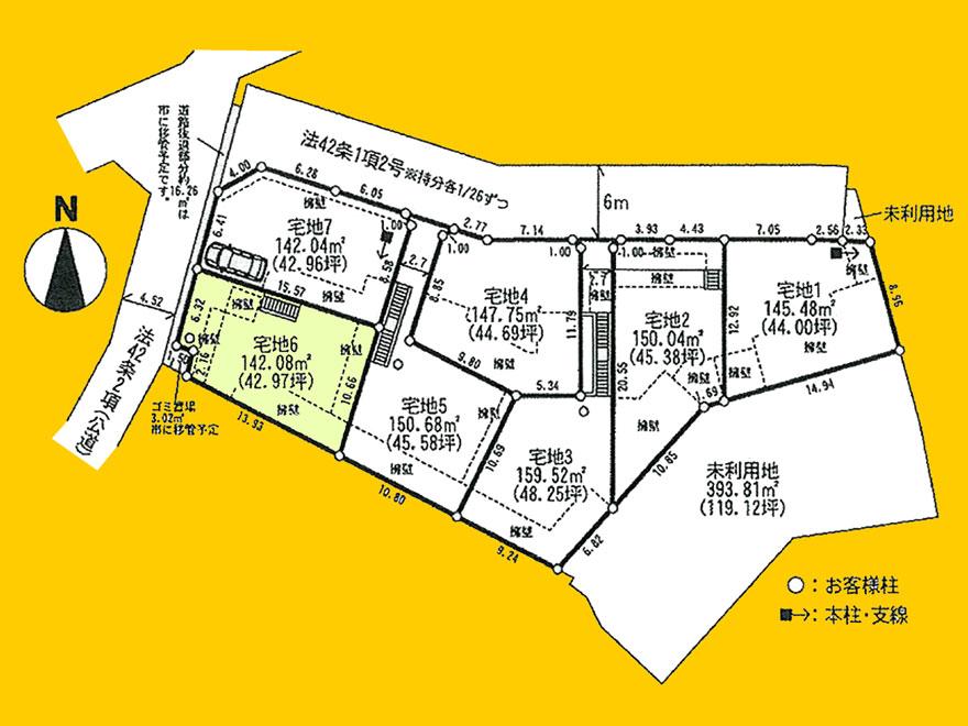 Compartment figure. Land price 23.8 million yen, Land area 142.08 sq m