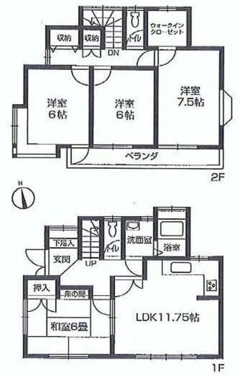 Floor plan. 21,800,000 yen, 4LDK, Land area 150.39 sq m , Building area 89.9 sq m