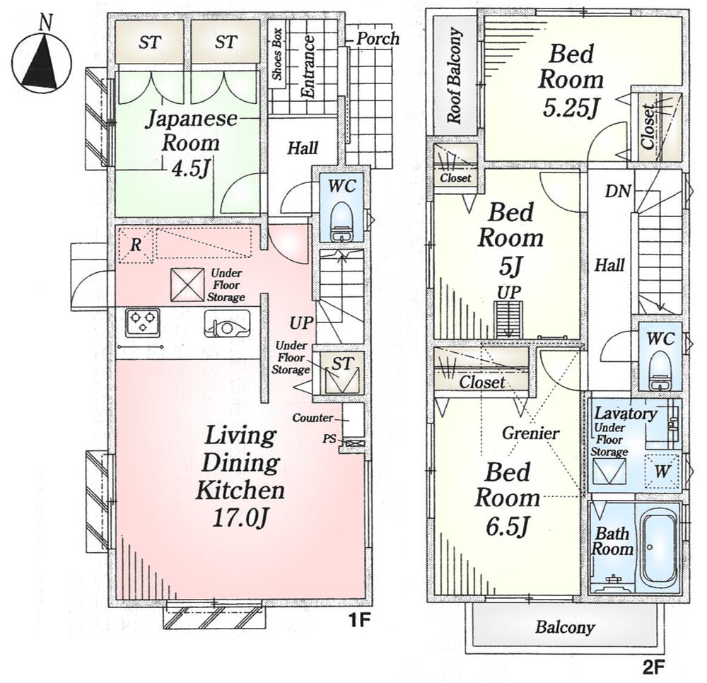 Floor plan. (4 Building), Price 31,800,000 yen, 4LDK, Land area 124.78 sq m , Building area 89.91 sq m
