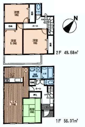 Floor plan. (2), Price 35,800,000 yen, 4LDK, Land area 144.96 sq m , Building area 105.99 sq m