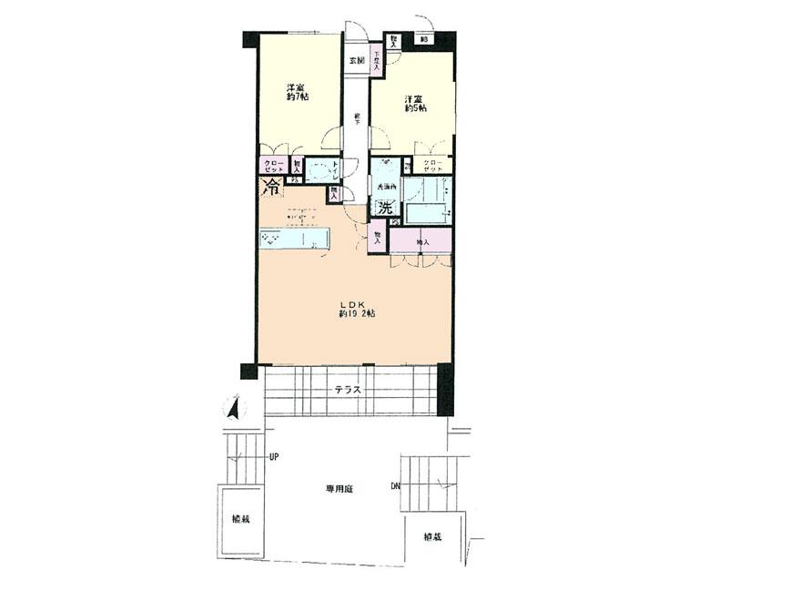 Floor plan. 2LDK, Price 21.5 million yen, Occupied area 70.29 sq m