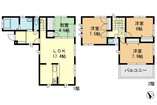 Floor plan. 38,800,000 yen, 4LDK, Land area 150.21 sq m , Building area 101.85 sq m