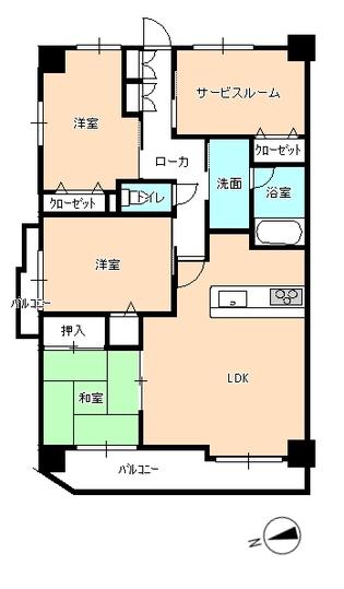 Floor plan. 3LDK+S, Price 23 million yen, Occupied area 76.87 sq m , Balcony area 9.11 sq m
