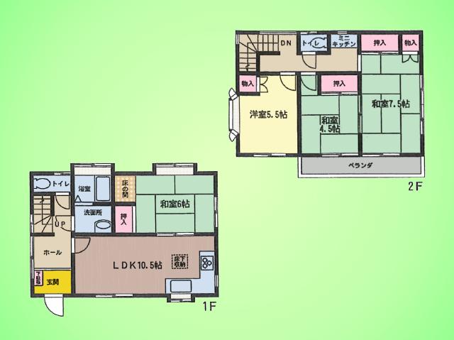 Floor plan. 22.5 million yen, 4LDK, Land area 150.72 sq m , 4LDK the building area 89.42 sq m Japanese-style with 3 rooms ☆ If you Japanese-style does not need a, Reform in the solution to the Western-style ☆