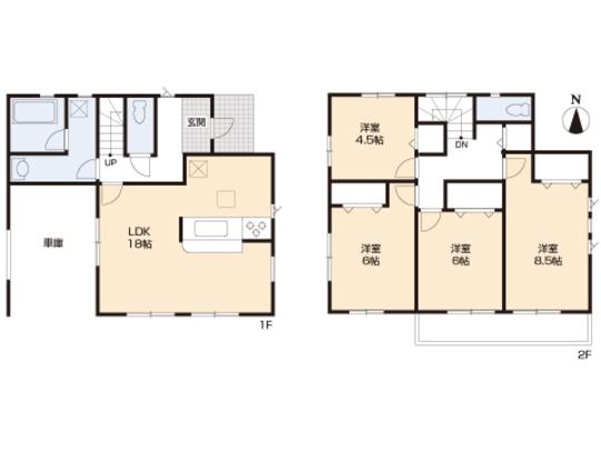 Floor plan. 34,800,000 yen, 4LDK, Land area 86.28 sq m , Building area 102.86 sq m floor plan