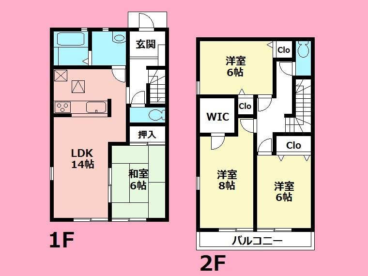 Floor plan. (1 Building), Price 38,800,000 yen, 4LDK, Land area 113.5 sq m , Building area 99.36 sq m