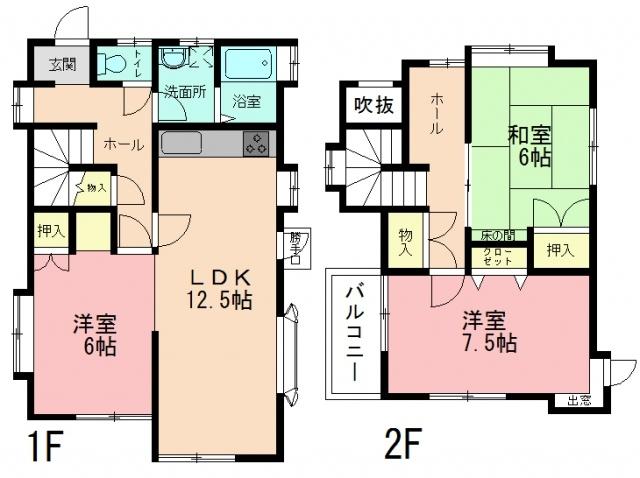 Floor plan. 22,200,000 yen, 3LDK, Land area 109 sq m , Building area 76.22 sq m