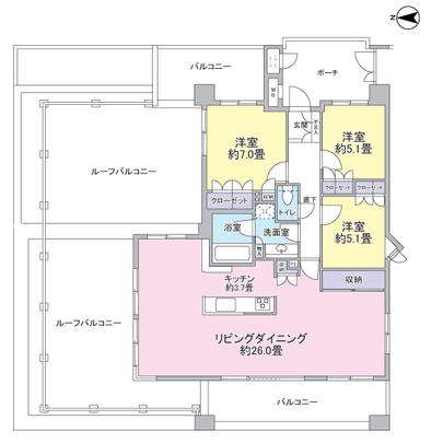 Floor plan. Roof is the balcony of the corner room.