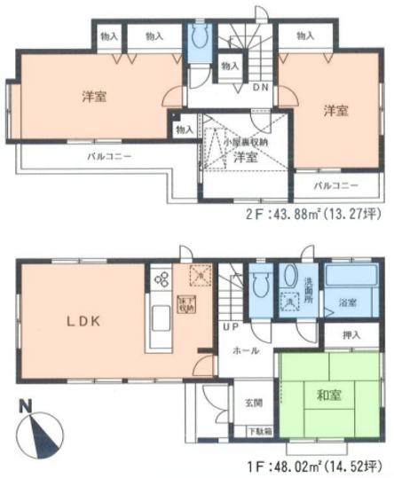 Floor plan. 39,800,000 yen, 4LDK, Land area 100.4 sq m , Building area 91.9 sq m