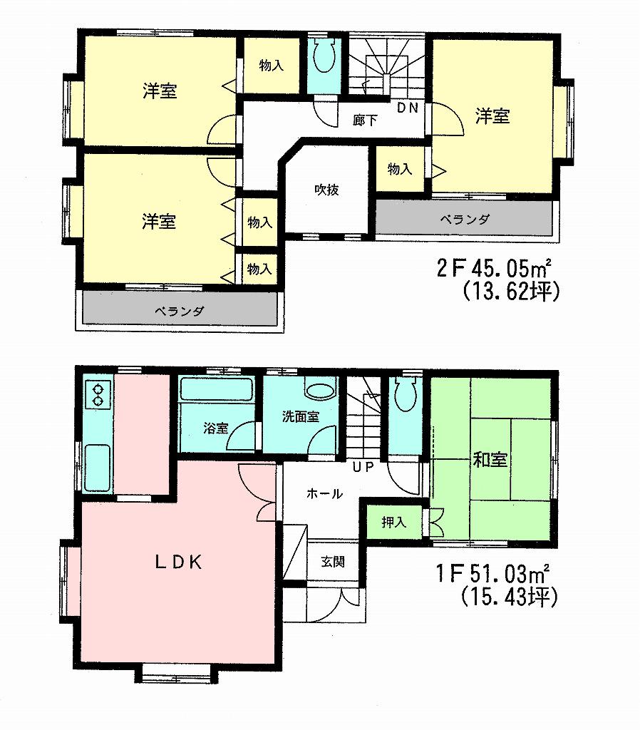 Floor plan. 32,900,000 yen, 4LDK, Land area 132.55 sq m , Building area 96.08 sq m