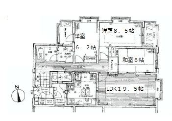 Floor plan. 3LDK, Price 18,800,000 yen, Footprint 92.4 sq m , Balcony area 11.81 sq m