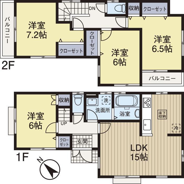 Floor plan. (1), Price 35,800,000 yen, 4LDK, Land area 135.53 sq m , Building area 131.98 sq m
