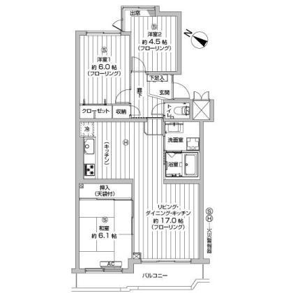 Floor plan. 3LDK, Price 20,900,000 yen, Occupied area 71.84 sq m , Balcony area 2.37 sq m