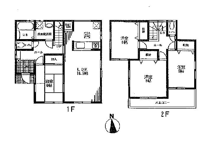 Floor plan. (Building 2), Price 41,800,000 yen, 4LDK, Land area 120 sq m , Building area 105.58 sq m