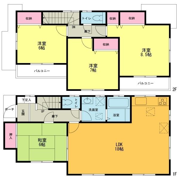 Floor plan. 42,800,000 yen, 4LDK, Land area 227.71 sq m , Building area 105.58 sq m