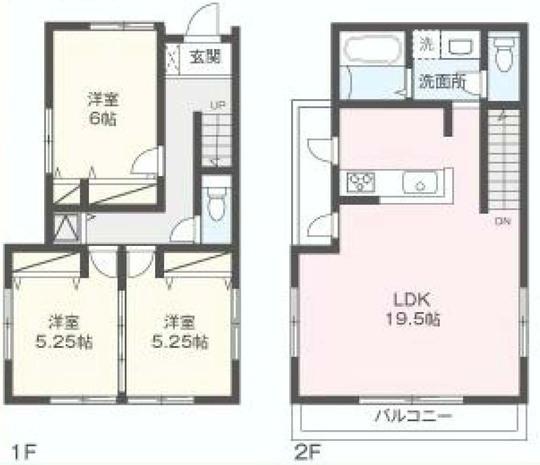 Floor plan. 34,800,000 yen, 3LDK, Land area 109.33 sq m , Building area 86.94 sq m