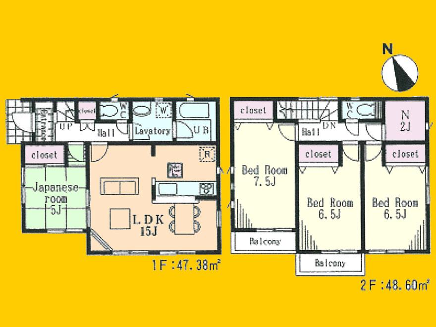 Floor plan. (1 Building), Price 30,800,000 yen, 4LDK+S, Land area 99.99 sq m , Building area 95.98 sq m