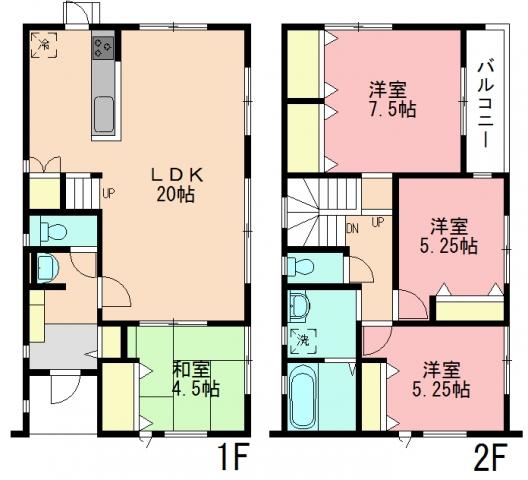Floor plan. 34,800,000 yen, 4LDK, Land area 150.24 sq m , Building area 102.68 sq m