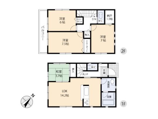 Floor plan. 27,800,000 yen, 3LDK, Land area 152.05 sq m , Building area 90.72 sq m floor plan