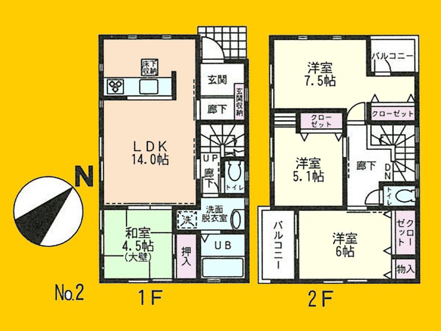 Floor plan. 36,800,000 yen, 4LDK, Land area 120.05 sq m , Building area 95.22 sq m