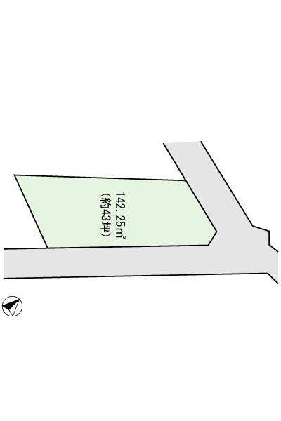 Compartment figure. Land price 25,800,000 yen, There is a feeling of opening per land area 142.25 sq m corner lot