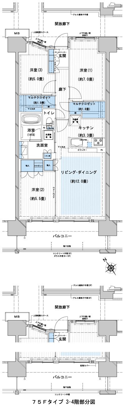 Floor: 3LDK, occupied area: 75.72 sq m, Price: 29.6 million yen, currently on sale