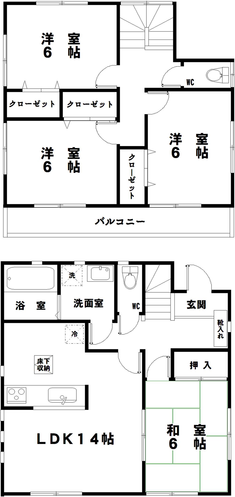 Floor plan. (4 Building), Price 41,800,000 yen, 4LDK, Land area 129.48 sq m , Building area 94.4 sq m