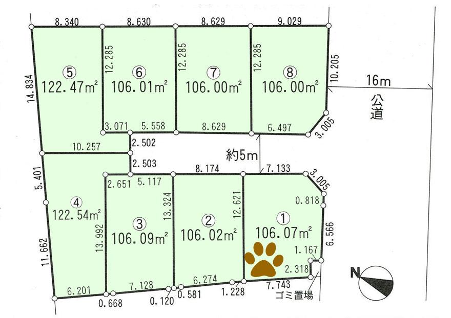 Compartment figure. Land price 22,300,000 yen, Land area 106.07 sq m