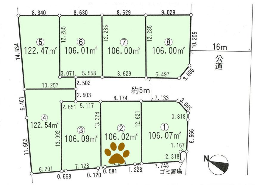 Compartment figure. Land price 19,800,000 yen, Land area 106.02 sq m