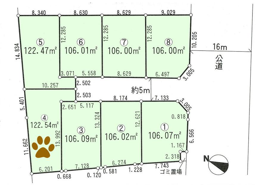 Compartment figure. Land price 19,800,000 yen, Land area 122.54 sq m