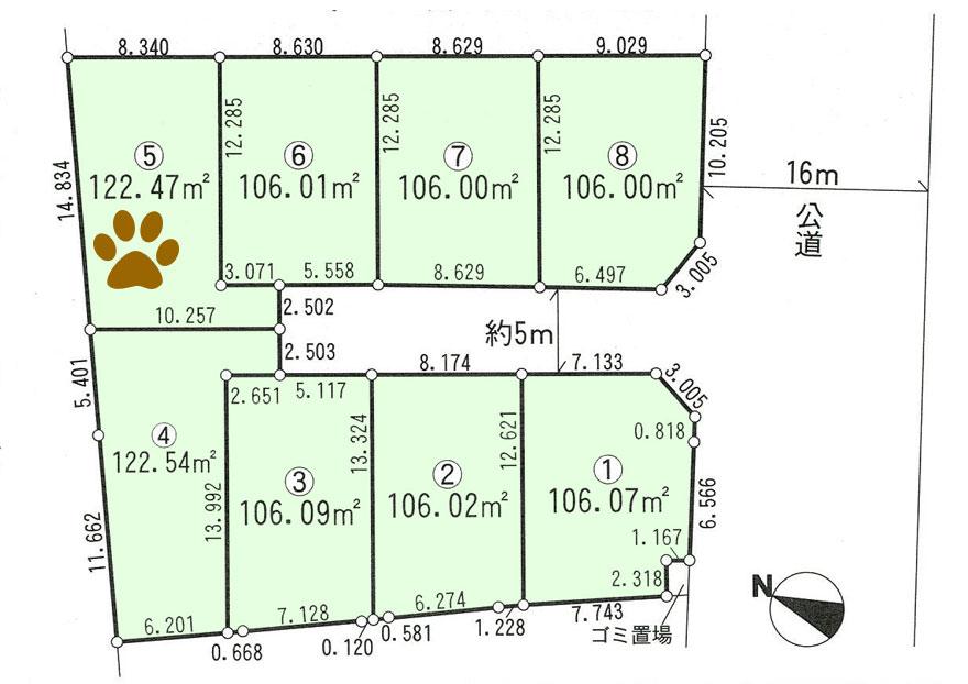 Compartment figure. Land price 21,800,000 yen, Land area 122.47 sq m